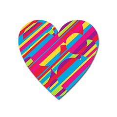 Colorful Summer Pattern Heart Magnet by Valentinaart