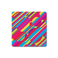 Colorful Summer Pattern Square Magnet by Valentinaart