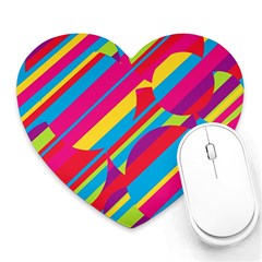 Colorful Summer Pattern Heart Mousepads by Valentinaart