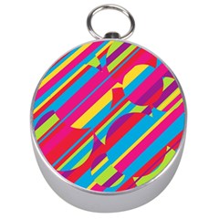 Colorful Summer Pattern Silver Compasses by Valentinaart