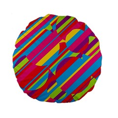 Colorful Summer Pattern Standard 15  Premium Flano Round Cushions by Valentinaart