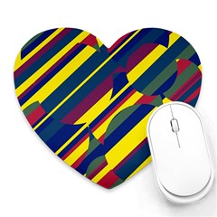 Colorful Pattern Heart Mousepads by Valentinaart