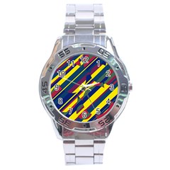 Colorful Pattern Stainless Steel Analogue Watch by Valentinaart