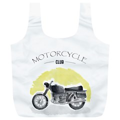 Vintage Watercolor Motorcycle Full Print Recycle Bags (l)  by TastefulDesigns