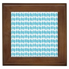 Blue Watercolour Leaf Pattern Framed Tiles by TanyaDraws