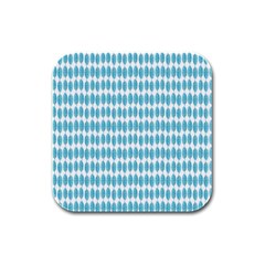 Blue Watercolour Leaf Pattern Rubber Square Coaster (4 pack) 