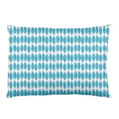 Blue Watercolour Leaf Pattern Pillow Case