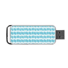 Blue Watercolour Leaf Pattern Portable USB Flash (Two Sides)