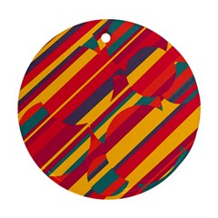 Colorful Hot Pattern Ornament (round)  by Valentinaart