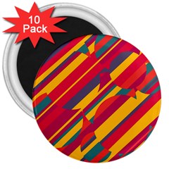 Colorful Hot Pattern 3  Magnets (10 Pack)  by Valentinaart