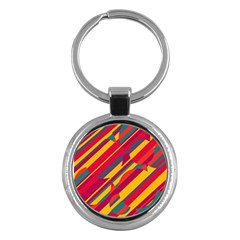 Colorful Hot Pattern Key Chains (round)  by Valentinaart