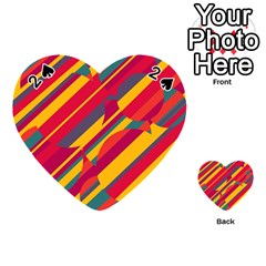 Colorful Hot Pattern Playing Cards 54 (heart)  by Valentinaart