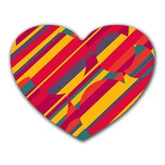 Colorful Hot Pattern Heart Mousepads by Valentinaart