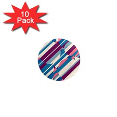 Blue And Pink Pattern 1  Mini Magnet (10 Pack)  by Valentinaart