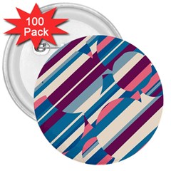 Blue And Pink Pattern 3  Buttons (100 Pack)  by Valentinaart