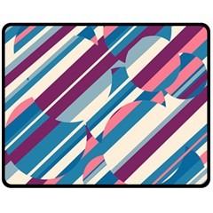 Blue And Pink Pattern Double Sided Fleece Blanket (medium)  by Valentinaart