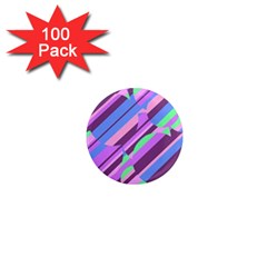 Pink, Purple And Green Pattern 1  Mini Magnets (100 Pack)  by Valentinaart