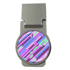 Pink, Purple And Green Pattern Money Clips (round)  by Valentinaart