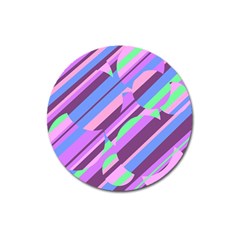 Pink, Purple And Green Pattern Magnet 3  (round) by Valentinaart