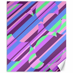 Pink, Purple And Green Pattern Canvas 8  X 10  by Valentinaart