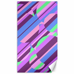 Pink, Purple And Green Pattern Canvas 40  X 72   by Valentinaart