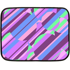 Pink, Purple And Green Pattern Double Sided Fleece Blanket (mini)  by Valentinaart