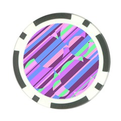 Pink, Purple And Green Pattern Poker Chip Card Guards (10 Pack)  by Valentinaart