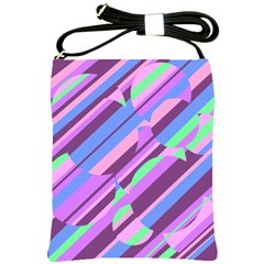 Pink, Purple And Green Pattern Shoulder Sling Bags by Valentinaart