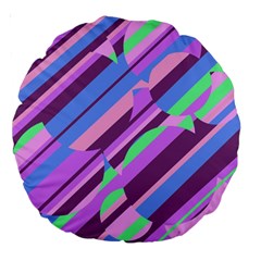 Pink, Purple And Green Pattern Large 18  Premium Round Cushions by Valentinaart