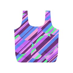 Pink, Purple And Green Pattern Full Print Recycle Bags (s)  by Valentinaart