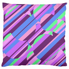 Pink, Purple And Green Pattern Large Flano Cushion Case (two Sides) by Valentinaart