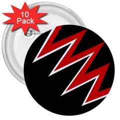 Black And Red Simple Design 3  Buttons (10 Pack)  by Valentinaart