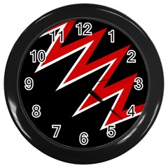 Black And Red Simple Design Wall Clocks (black) by Valentinaart