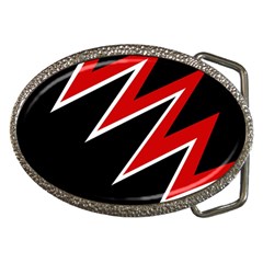 Black And Red Simple Design Belt Buckles by Valentinaart