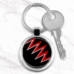 Black And Red Simple Design Key Chains (round)  by Valentinaart