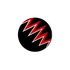 Black And Red Simple Design Golf Ball Marker by Valentinaart