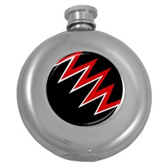 Black And Red Simple Design Round Hip Flask (5 Oz) by Valentinaart