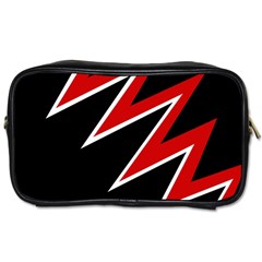 Black And Red Simple Design Toiletries Bags 2-side by Valentinaart