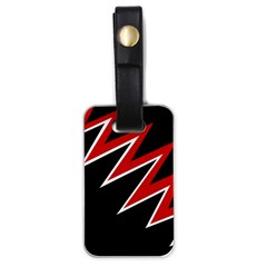 Black And Red Simple Design Luggage Tags (one Side)  by Valentinaart