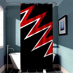 Black And Red Simple Design Shower Curtain 36  X 72  (stall)  by Valentinaart