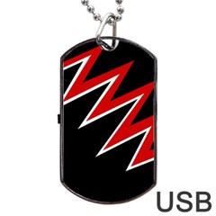 Black And Red Simple Design Dog Tag Usb Flash (one Side) by Valentinaart