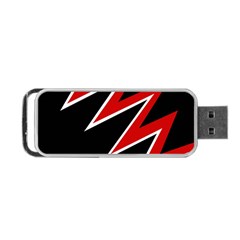 Black And Red Simple Design Portable Usb Flash (one Side) by Valentinaart