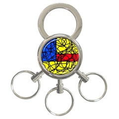 Yellow Abstract Pattern 3-ring Key Chains by Valentinaart