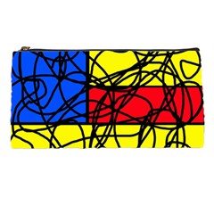 Yellow Abstract Pattern Pencil Cases by Valentinaart