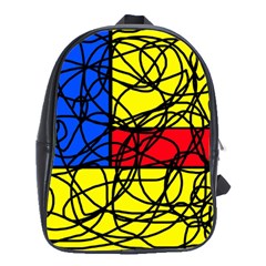 Yellow Abstract Pattern School Bags(large)  by Valentinaart