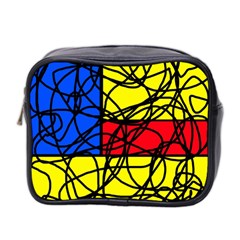 Yellow Abstract Pattern Mini Toiletries Bag 2-side by Valentinaart