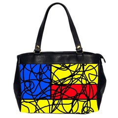 Yellow Abstract Pattern Office Handbags (2 Sides)  by Valentinaart