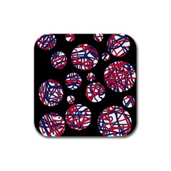 Colorful Decorative Pattern Rubber Square Coaster (4 Pack)  by Valentinaart