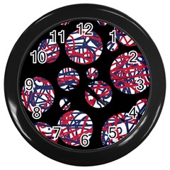 Colorful Decorative Pattern Wall Clocks (black) by Valentinaart