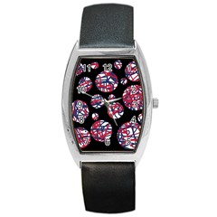 Colorful Decorative Pattern Barrel Style Metal Watch by Valentinaart